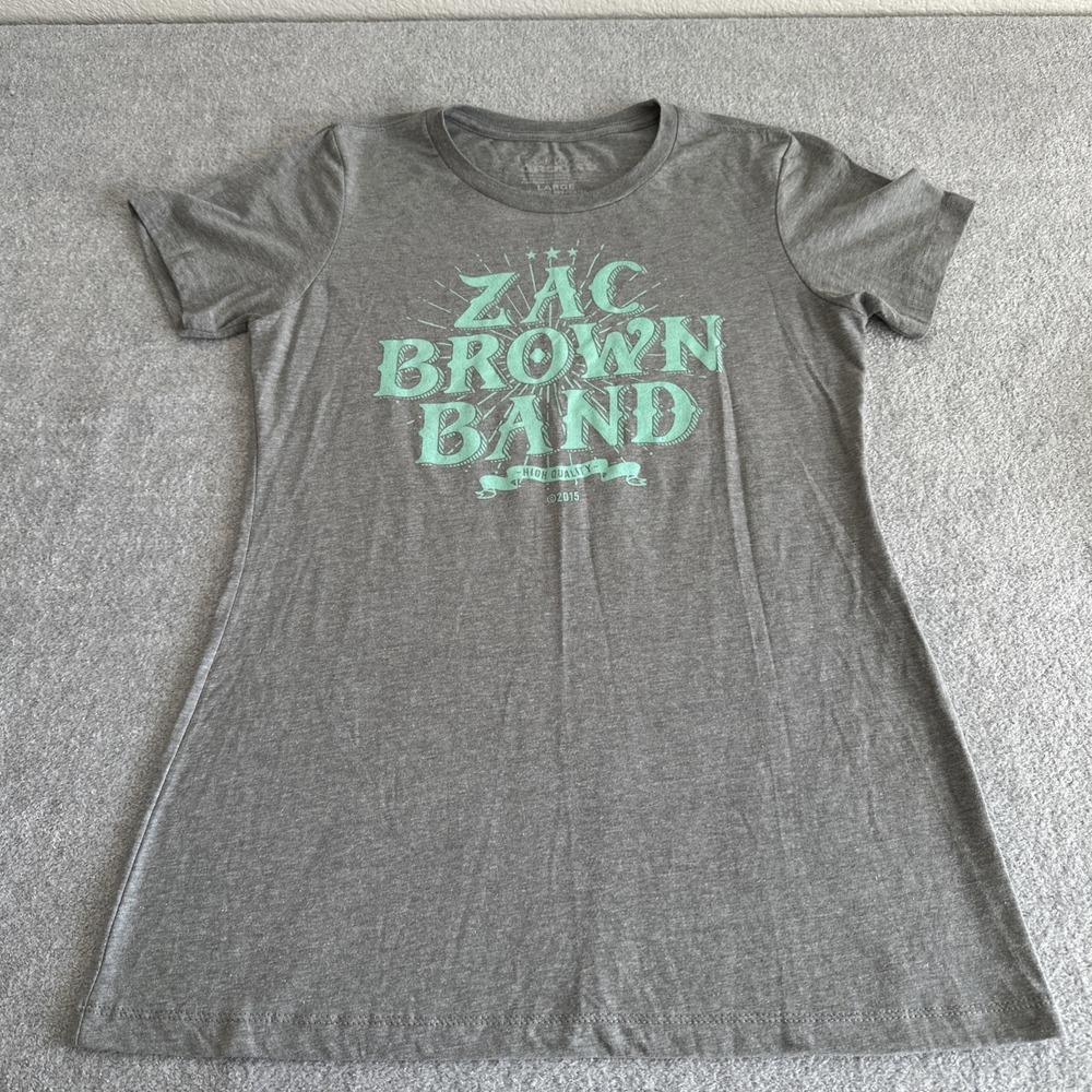 Zac Brown Band Concert T-Shirt Jekyll & Hyde 2015 Tour Gray Women's Size Large